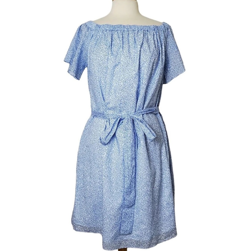 Michael Kors Blue and White Floral Off Shoulder  Sundress Graduation Baby shower